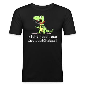 Programmierer Spruch Informatik Computer Geek - Männer Slim Fit T-Shirt - Schwarz - Vorne - Nik (191cm)