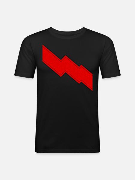Regalo con segno di fulmine rosso - Maglietta aderente da uomo - nero
