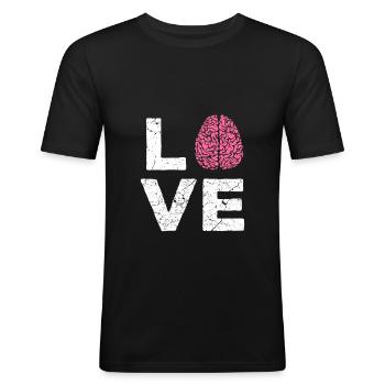 IQ brain intelligence knowledge learning teacher - Men's Slim Fit T-Shirt - black - Front - Nik (191cm)