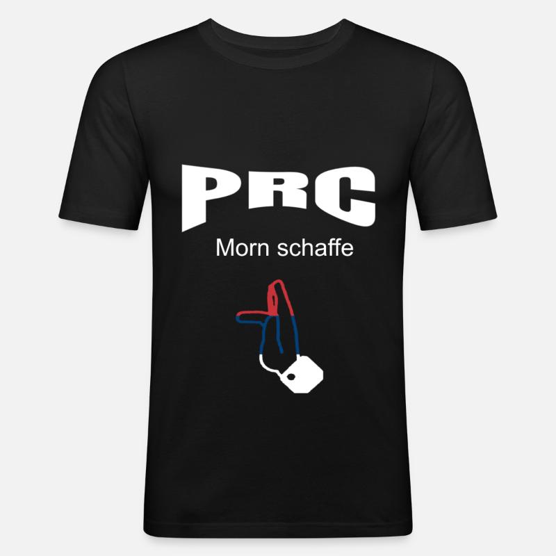 Prc Morn Schaffe - Männer Slim Fit T-Shirt - Schwarz