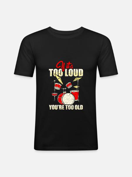 Drummer percussion drummer - Men's Slim Fit T-Shirt - black