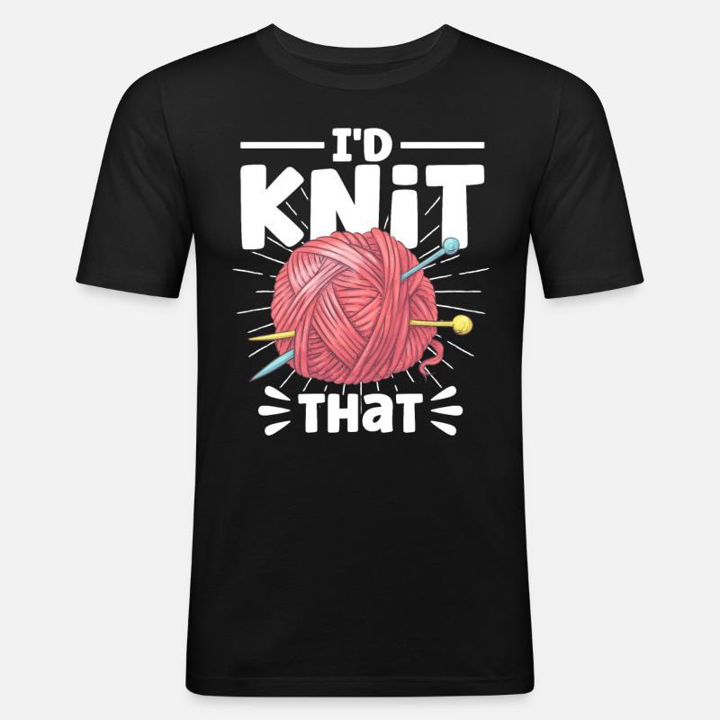 Stricken Stoff Stricken Stricken Geschenk - Männer Slim Fit T-Shirt - Schwarz