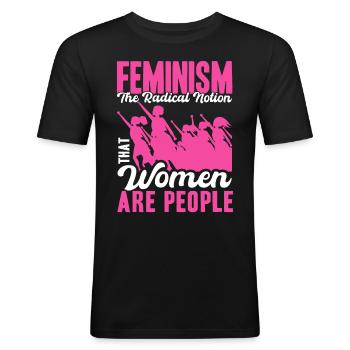 Ermächtigung Gleichberechtigung der Geschlechter F - Männer Slim Fit T-Shirt - Schwarz - Vorne - Nik (191cm)