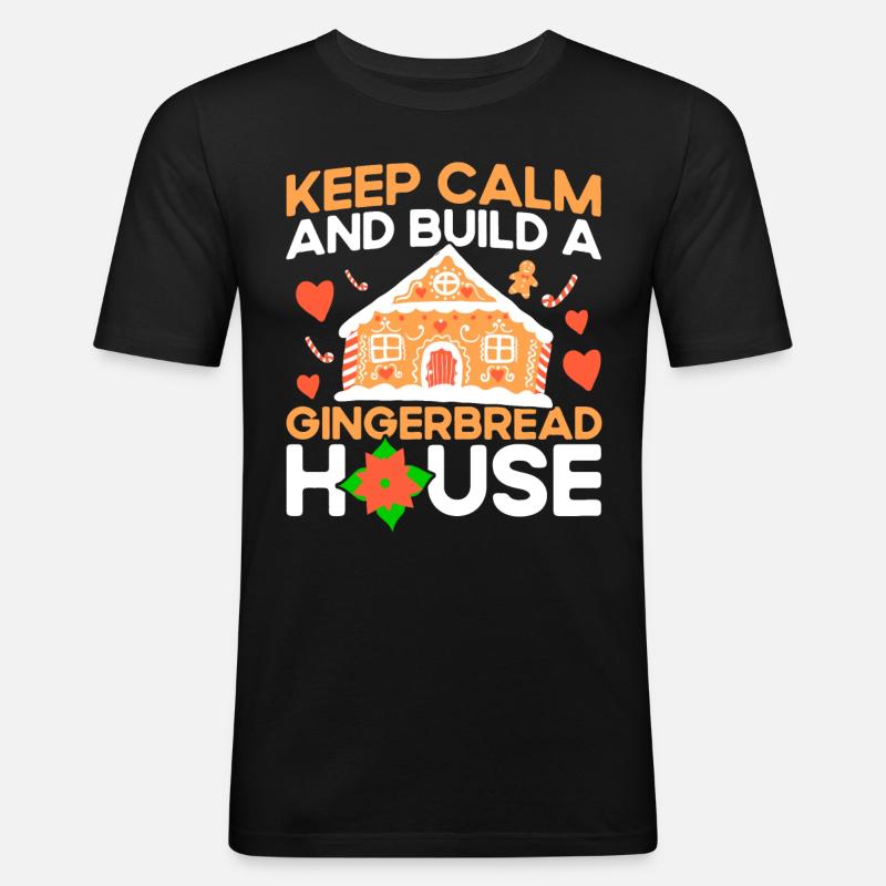 Lebkuchen backen Plätzchen backen Plätzchenbacken - Männer Slim Fit T-Shirt - Schwarz