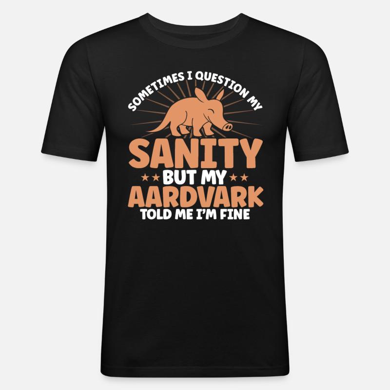 Erdferkel Erdferkel Erdferkel Tier Geschenk - Männer Slim Fit T-Shirt - Schwarz