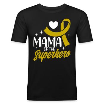 Gelbe Schleife Krebs im Kindesalter Überlebender v - Männer Slim Fit T-Shirt - Schwarz - Vorne - Nik (191cm)