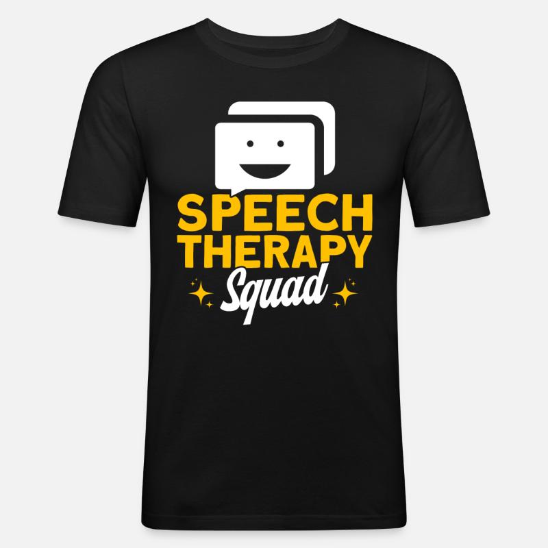SLP Logopäde Therapie-Assistent Geschenk - Männer Slim Fit T-Shirt - Schwarz