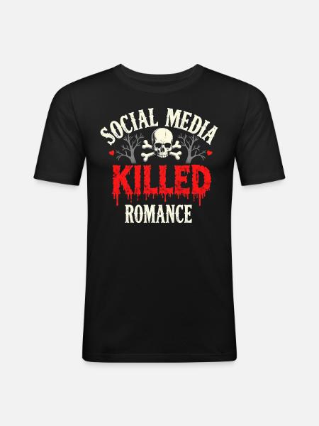 Relationship Drama - Social Media - Men's Slim Fit T-Shirt - black