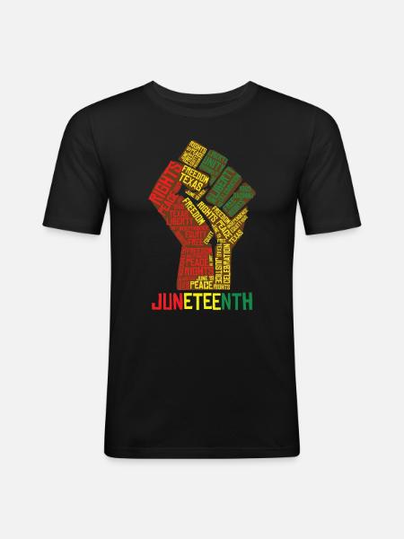 Juneteenth Texas Liberty Peace Celebration - Men's Slim Fit T-Shirt - black