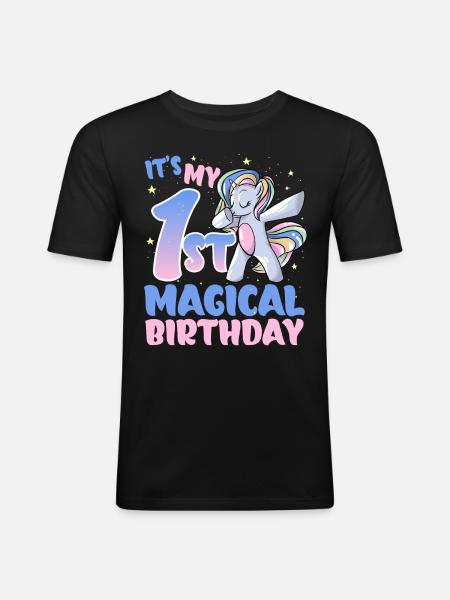 It's my 1st magical birthday - Men's Slim Fit T-Shirt - black