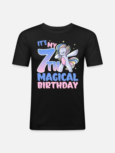 It's my 7th magical birthday - Men's Slim Fit T-Shirt - black