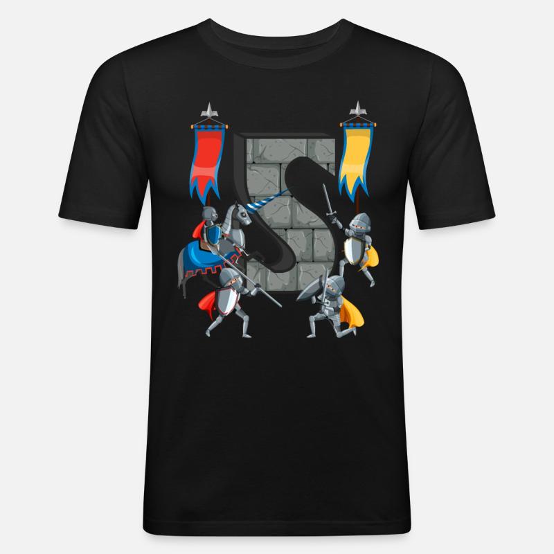 Mittelalterliche Ritter Mittelalter Geschichte - Männer Slim Fit T-Shirt - Schwarz