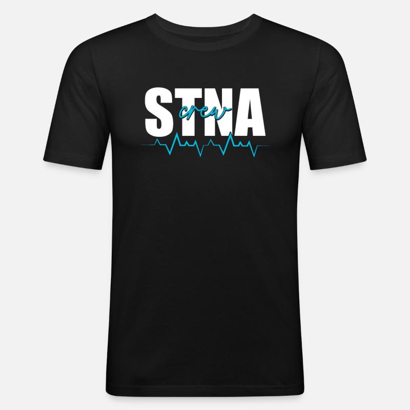 STNA Staatlich geprüfte Pflegeassistentin - Männer Slim Fit T-Shirt - Schwarz