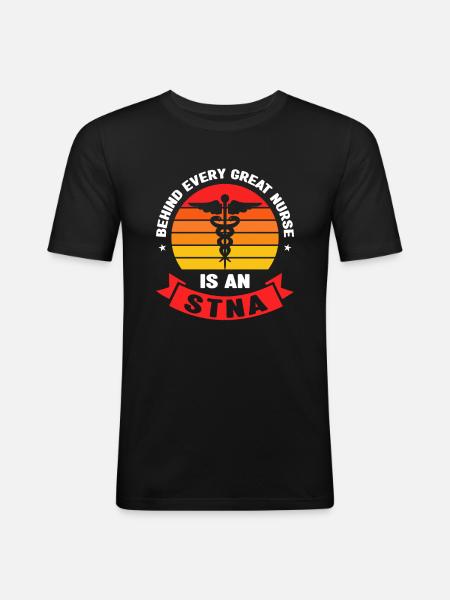STNA Certified Nursing Assistant - Men's Slim Fit T-Shirt - black