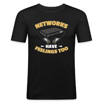 Netzwerkadministrator Systemadministrator Netzwerk - Männer Slim Fit T-Shirt - Schwarz - Vorne - Nik (191cm)