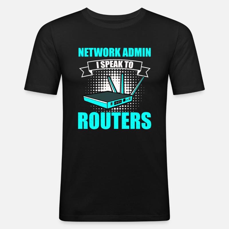 Netzwerkadministrator Systemadministrator Netzwerk - Männer Slim Fit T-Shirt - Schwarz