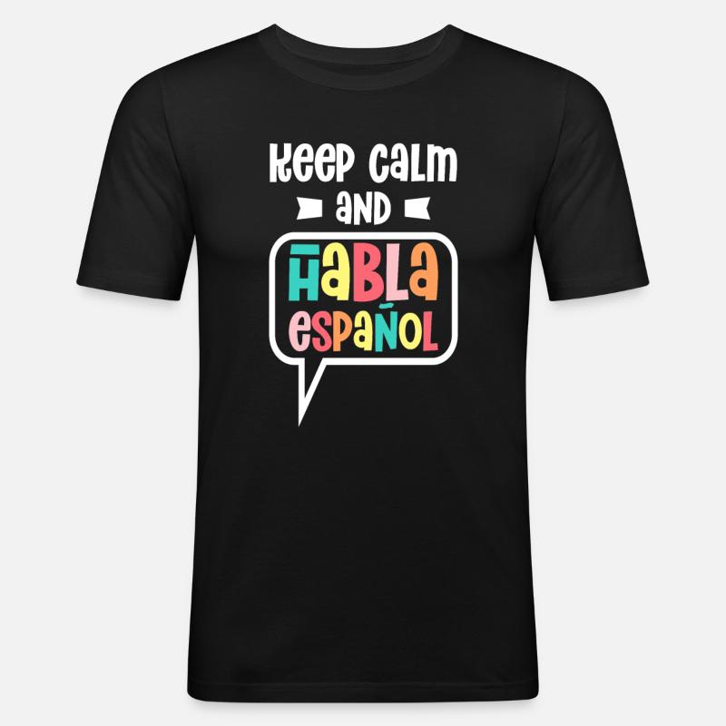 Spanischlehrerin Maestra Bilinguale Lehrerin - Männer Slim Fit T-Shirt - Schwarz