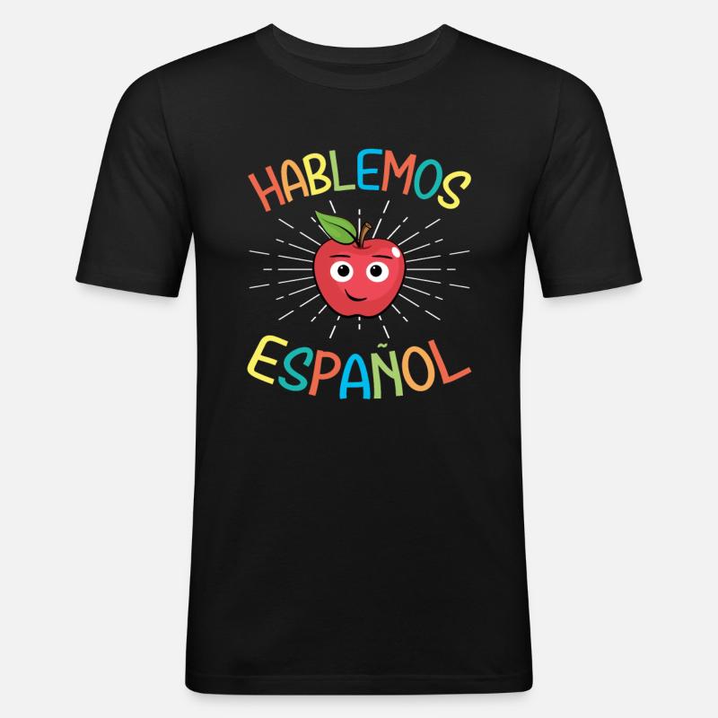 Spanischlehrerin Maestra Bilinguale Lehrerin - Männer Slim Fit T-Shirt - Schwarz