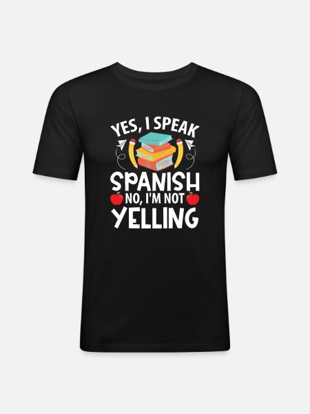 Spanischlehrerin Maestra Bilinguale Lehrerin - Männer Slim Fit T-Shirt - Schwarz