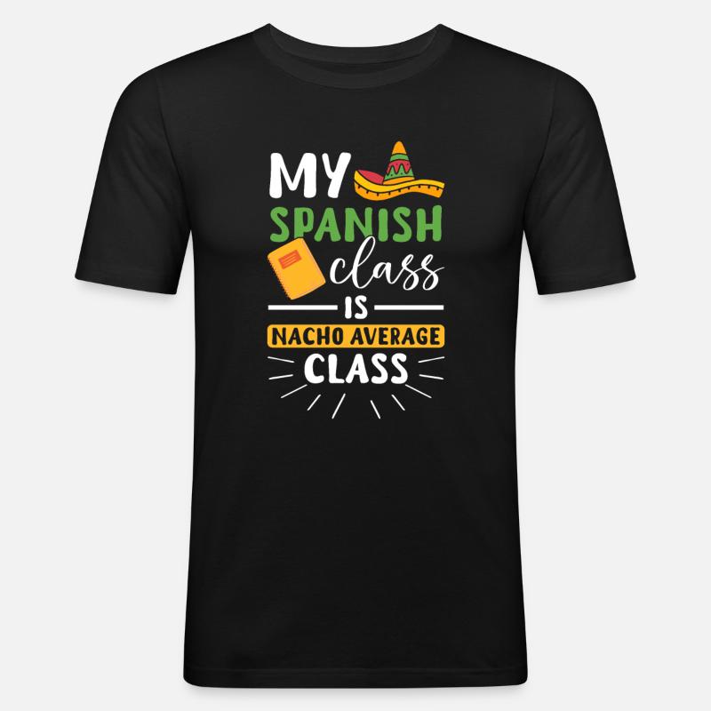 Spanischlehrerin Maestra Bilinguale Lehrerin - Männer Slim Fit T-Shirt - Schwarz
