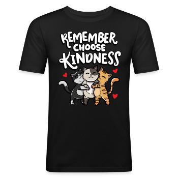 Remember choose kindness child - Men's Slim Fit T-Shirt - black - Front - Nik (191cm)