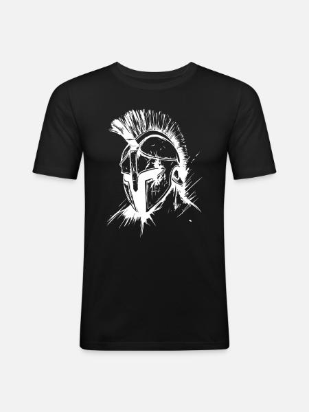 Spartan Helmet Gladiator - Men's Slim Fit T-Shirt - black