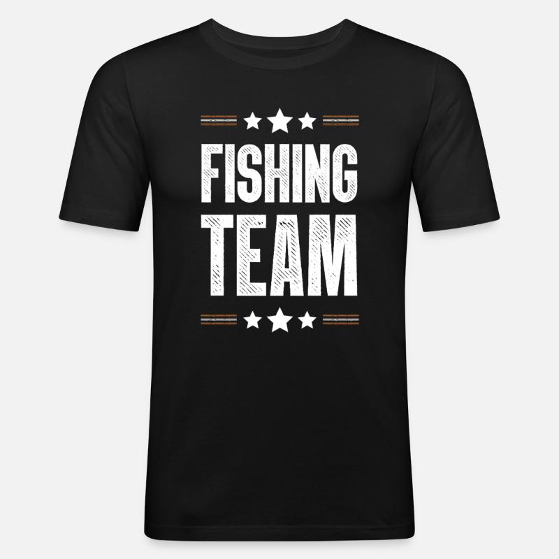Fishing Team - Männer Slim Fit T-Shirt - Schwarz