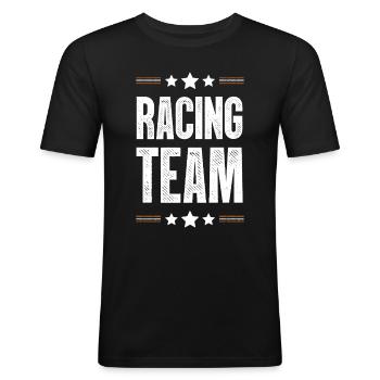 Racing Team - Men's Slim Fit T-Shirt - black - Front - Nik (191cm)