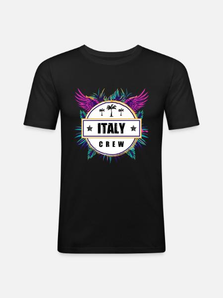 Italy Crew Tropical - Men's Slim Fit T-Shirt - black