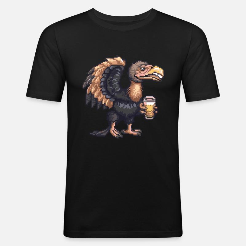 Harpyie Vogel Pixel Bier - Männer Slim Fit T-Shirt - Schwarz