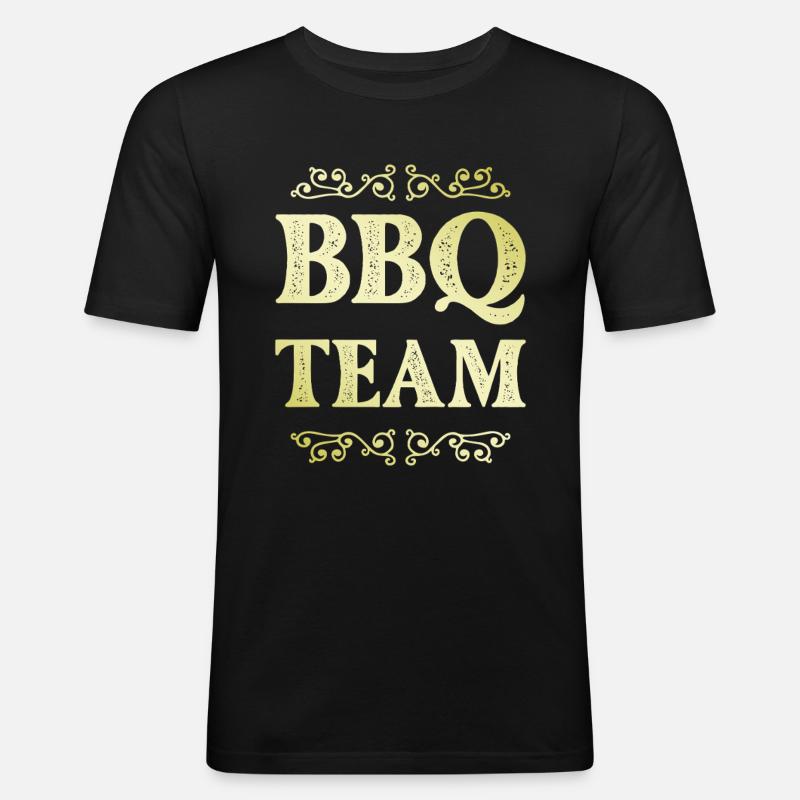 Bbq Team - Männer Slim Fit T-Shirt - Schwarz