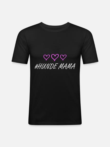 Hunde Mama Herz - Männer Slim Fit T-Shirt - Schwarz
