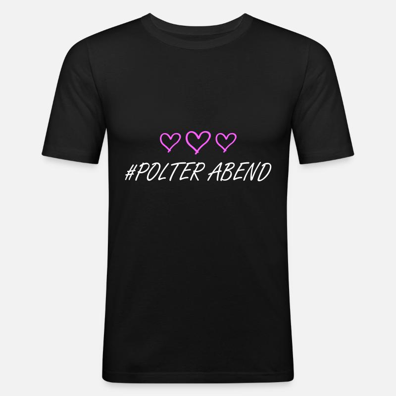 Polterabend herzchen - Männer Slim Fit T-Shirt - Schwarz