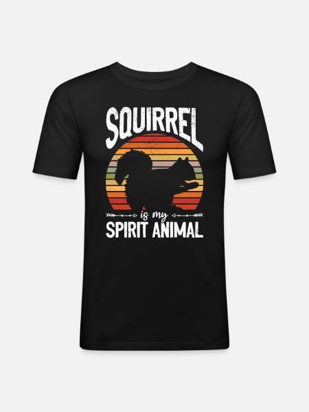 L’écureuil est mon - T-shirt près du corps Homme - noir