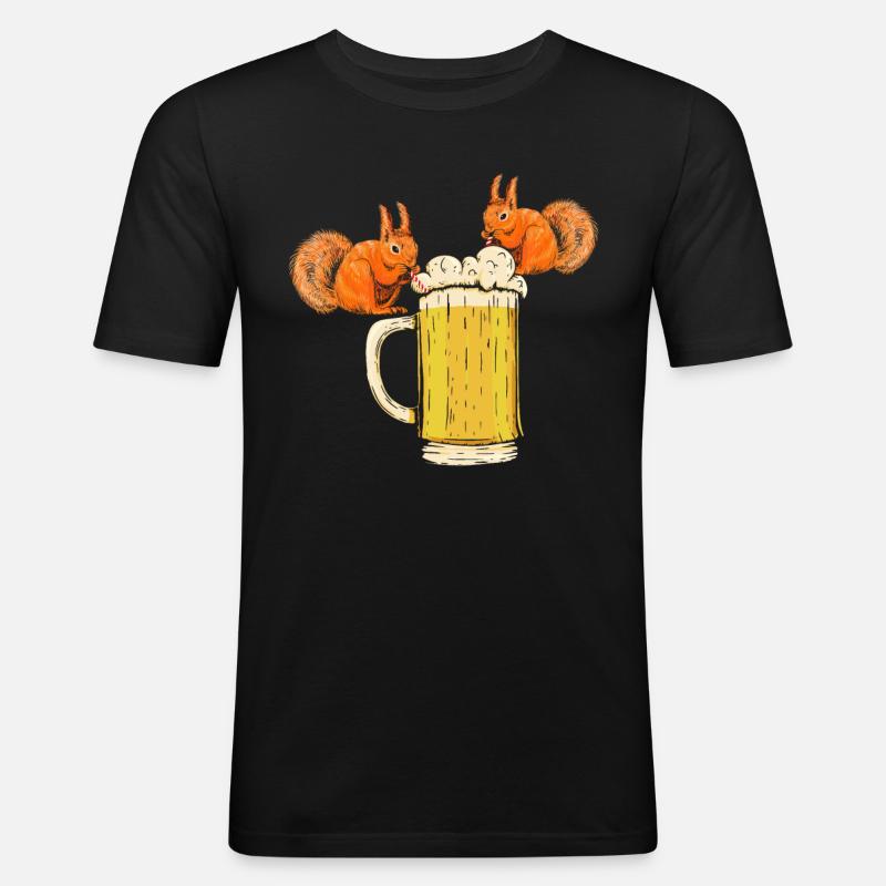 Eichhörnchen, lustiges Eichhörnchen, Eichhörnchen - Männer Slim Fit T-Shirt - Schwarz