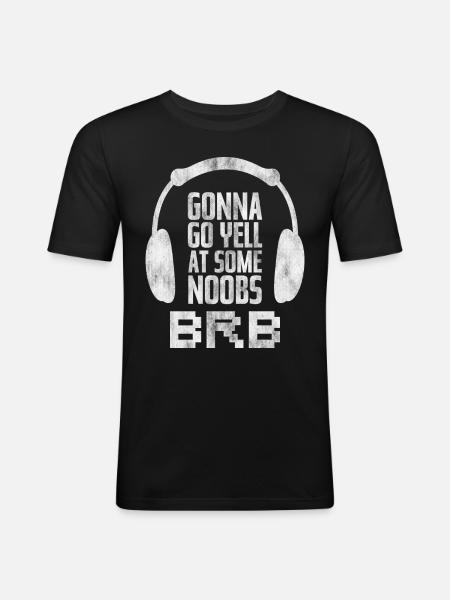 Gamer Noobs Brb - Men's Slim Fit T-Shirt - black