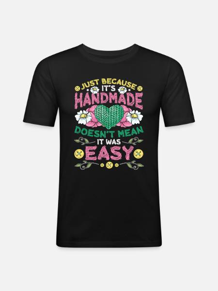 Handmade, for sewing crochet. - Men's Slim Fit T-Shirt - black