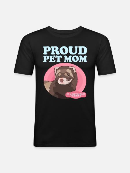 Ferret Mom Ferret Lover Gift - Men's Slim Fit T-Shirt - black