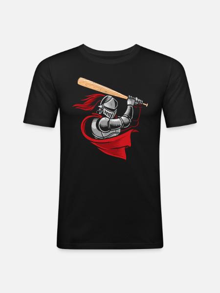 Medieval knight baseball player - Men's Slim Fit T-Shirt - black