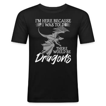 Medieval Men Young Dragon Lovers - Men's Slim Fit T-Shirt - black - Front - Nik (191cm)