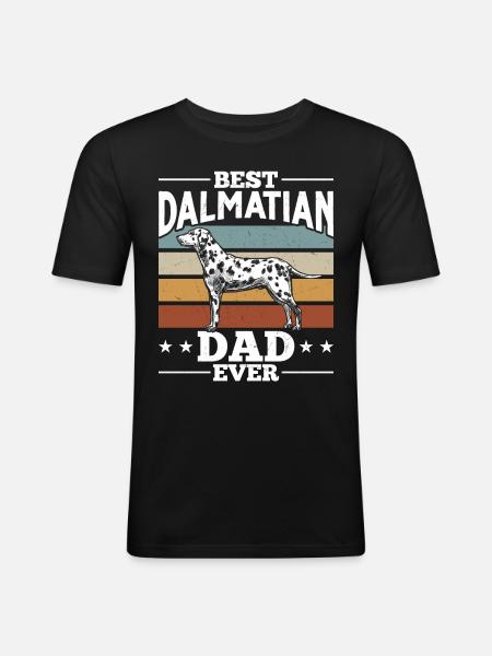 Bester Dalmatiner Papa - Männer Slim Fit T-Shirt - Schwarz