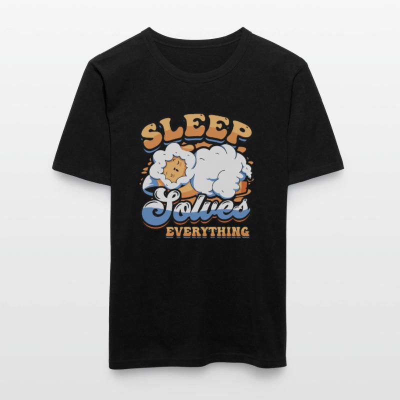 Sleep solves everything, sheep,sleeping, late risers. Men's Slim Fit T-Shirt