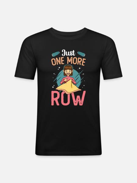 Only a row of crochet - Men's Slim Fit T-Shirt - black