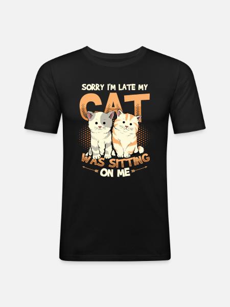 Sorry I'm late - Men's Slim Fit T-Shirt - black