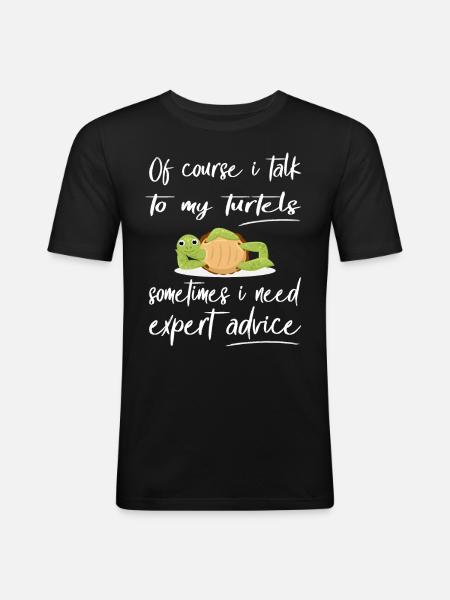 Funny Turtle Design Pet - Men's Slim Fit T-Shirt - black