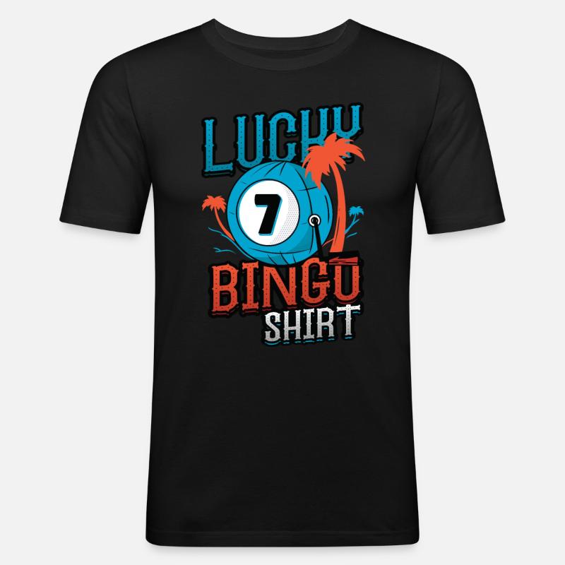 Glücks-bingo - Männer Slim Fit T-Shirt - Schwarz