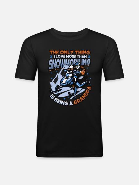 Snowmobiling Grandpa Snowmobile - Men's Slim Fit T-Shirt - black