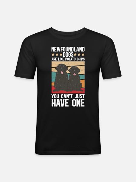 Newfoundland Dog Dog Owner Gift - Men's Slim Fit T-Shirt - black