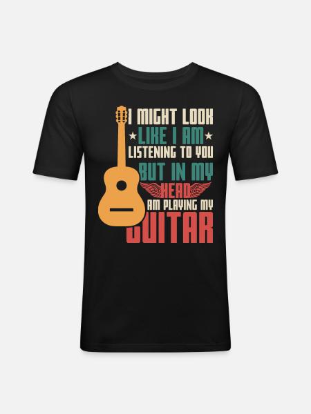 Guitar Saying - Men's Slim Fit T-Shirt - black
