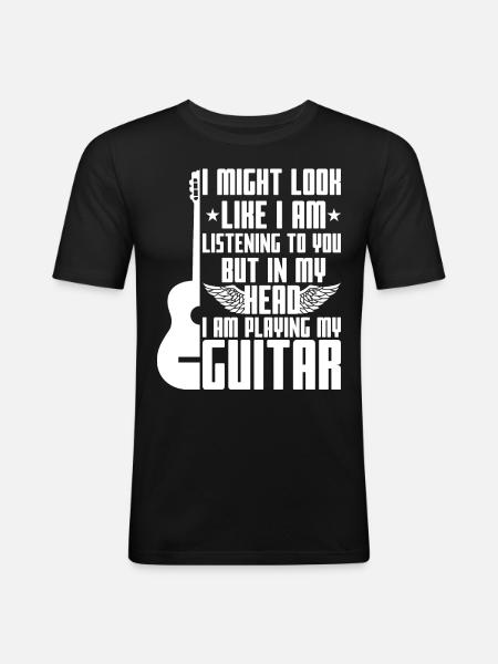 Guitar sayings - Men's Slim Fit T-Shirt - black